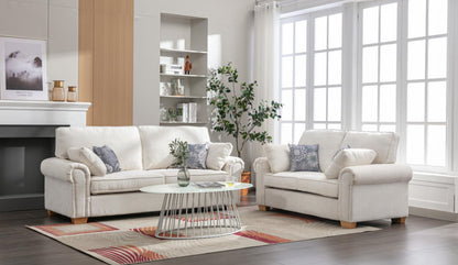 Kylie Sofa and Loveseat Set | Linen