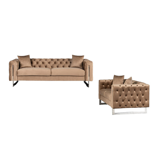 Fenzi Sofa and Loveseat Set | Velvet