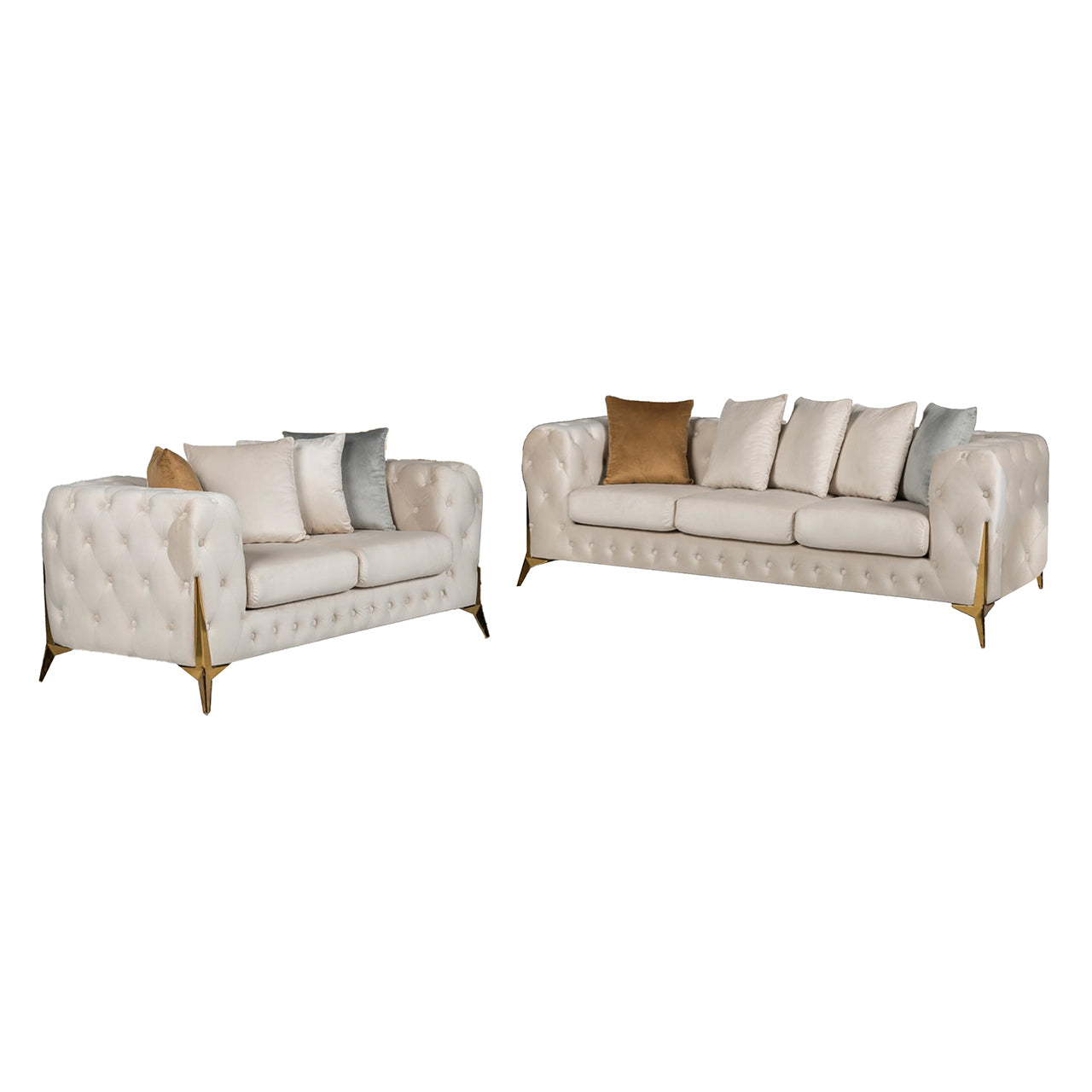 Matrix Sofa and Loveseat Set | Velvet