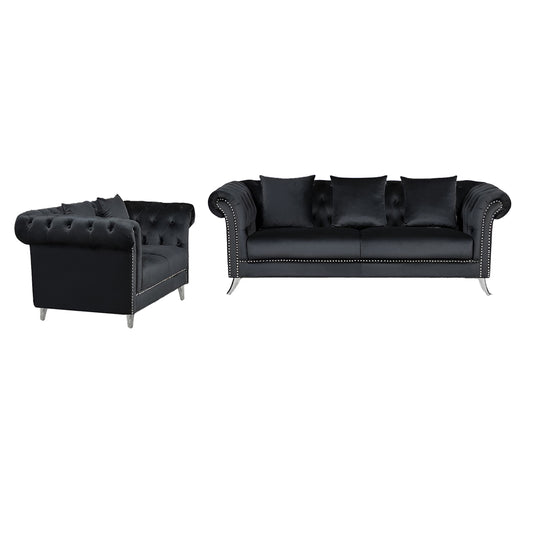 Mia Sofa and Loveseat Set | Velvet