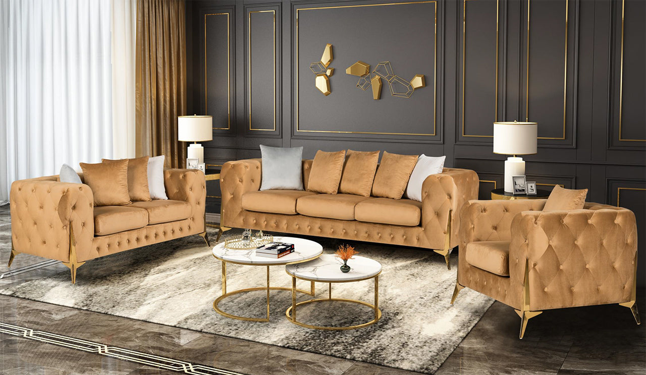 Matrix Sofa and Loveseat Set | Velvet