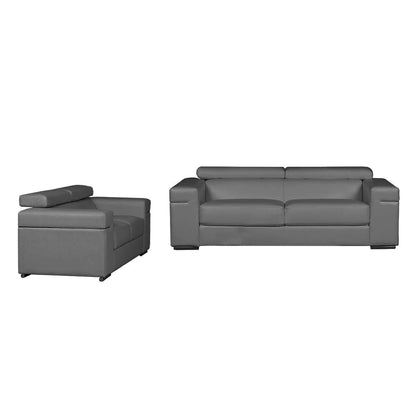 Denny Sofa and Loveseat Set | Leather