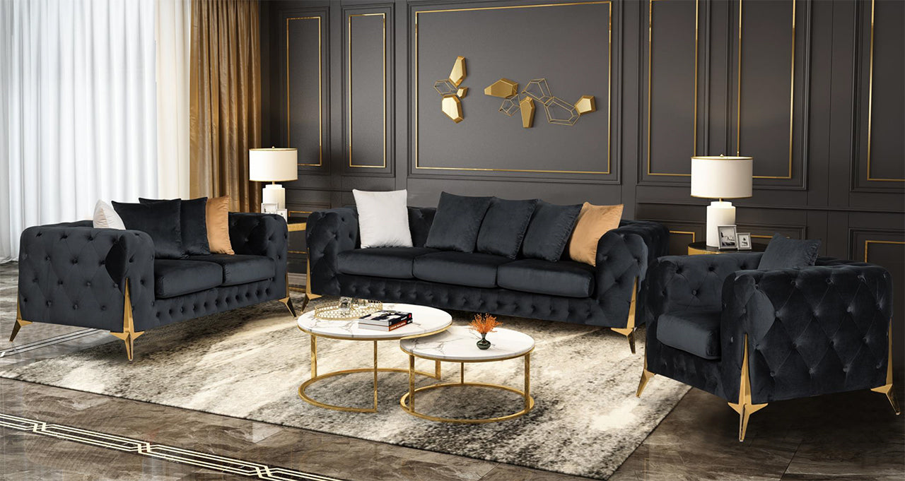 Matrix Sofa and Loveseat Set | Velvet