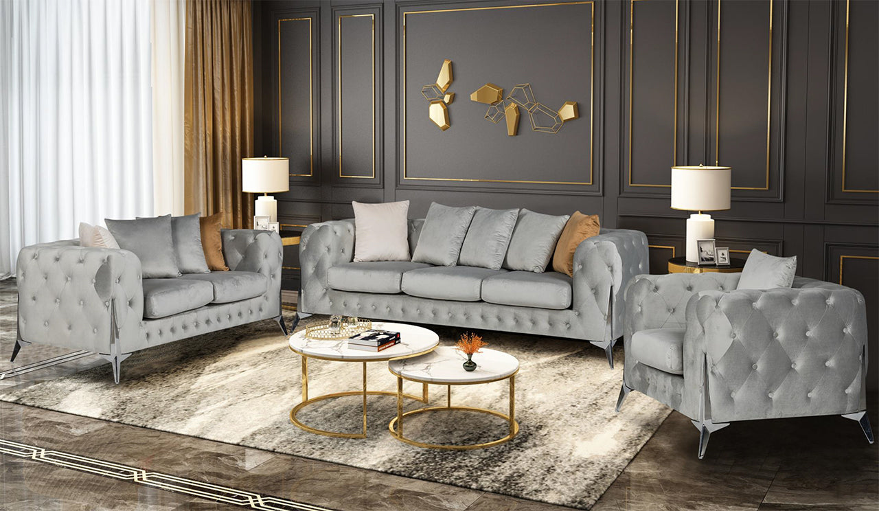 Matrix Sofa and Loveseat Set | Velvet